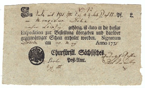 Sachsen postschein döbeln - ad,