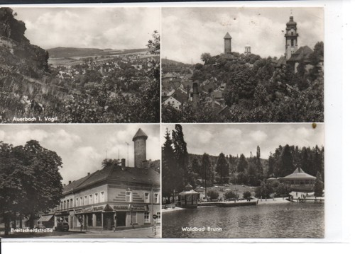 Postkarte sachsen auerbach - sachsen,