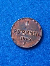 Sachsen  1 Pfennig 1852  F