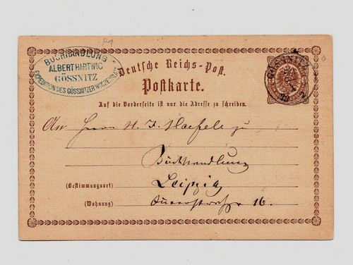 Gössnitz 1873 ganzsache - gÖssnitz,