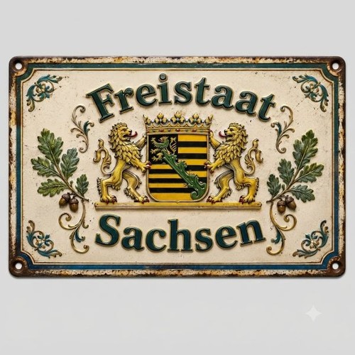 Blechschild freistaat sachsen - blechschild,