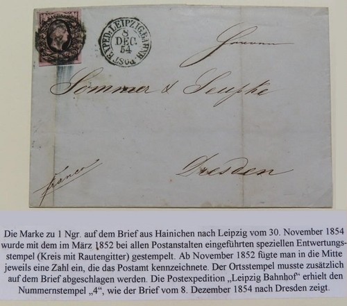Sachsen 1854 brief 1 - -, ngr