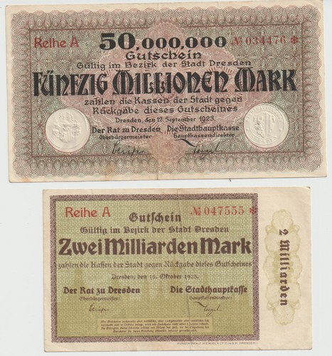 Notgeld dresden - 2x,