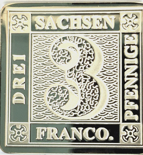 Silberbriefmarke sachsen - silberbriefmarke,