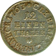 Sachsen 1/12 Taler 1763